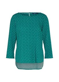 Tom Tailor, Damen Casual Bluse mit Muster, Petrol / Weiß