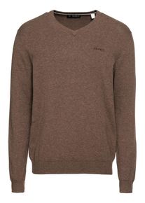 Esprit, Herren Pullover 'Basic CO V-nk', Braun