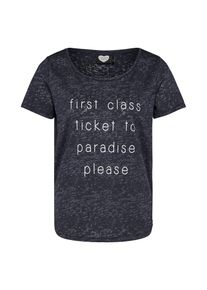 Catwalk Junkie, Damen T-Shirt 'FIRST CLASS', Dunkelgrau