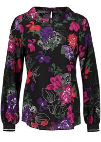 Gerry Weber, Damen Bluse, Grasgrün / Dunkellila / Dunkelpink / Schwarz / Weiß