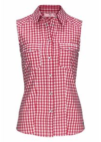 AJC, Damen Karobluse, Hellrot / Wei&szlig;