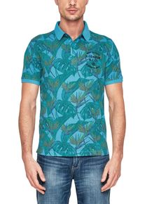 s.Oliver RED LABEL, Herren Print-Poloshirt, Aqua
