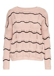 Only, Damen Pullover, Rosé / Schwarz