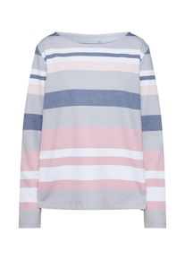 Juvia, Damen Sweatshirt 'Devore Multicolor Stripe Sweater', Blau / Grau / Rosa