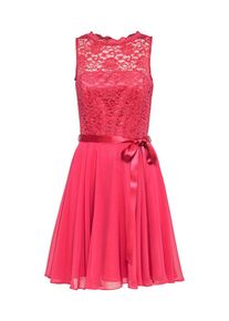 Swing, Damen Kleid 'Cocktailkleid mit Spitzenoberteil', Himbeer