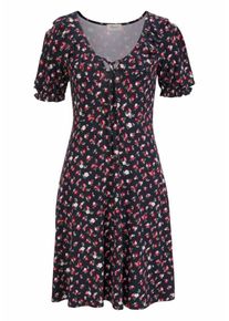 Boysen's BOYSEN'S, Damen Jerseykleid, Dunkelblau / Khaki / Feuerrot / Weiß