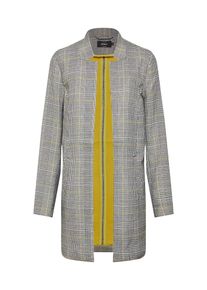 Only, Damen Blazer 'onlJESS CHECK L/S LONG BLAZER TLR', Gelb / Anthrazit / Weiß