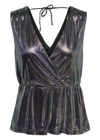 Only, Damen Top, Himmelblau / Aubergine / Schwarz