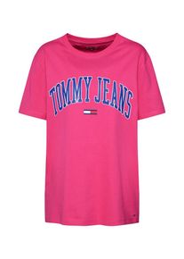 Tommy Jeans, Damen Shirts 'TJW COLLEGIATE LOGO TEE', Blau / Pink