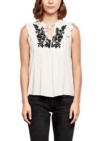 Q/S Designed By, Damen Bluse, Schwarz / Weiß