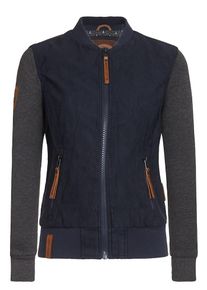 Naketano, Damen Jacket 'Gib Ma Deine Numma', Dunkelblau / Braun / Graumeliert