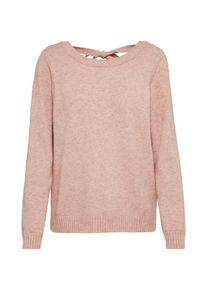 Vila, Damen Pullover 'VIRIL L/S OPEN BACK KNIT TOP-FAV', Rosa