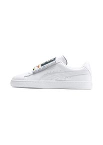 Puma, Damen Sneaker 'Basket Badge', Gelb / Dunkelgr&uuml;n / Rosa / Wei&szlig;