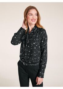 Heine, Damen Bluse, Schwarz / Weiß