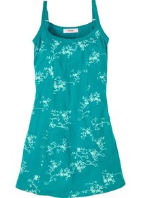 sheego Casual, Damen Florales Jerseykleid, Türkis