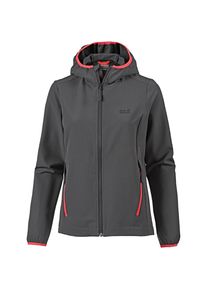 Jack Wolfskin, Damen Softshelljacke 'Turbulence', Dunkelgrau / Hellrot