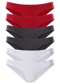 Vivance, Damen Bikinislips (6 Stck.), Rot / Schwarz / Wei&szlig;