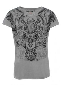 Trueprodigy, Herren T-Shirts 'Maori Culture', Grau / Schwarz