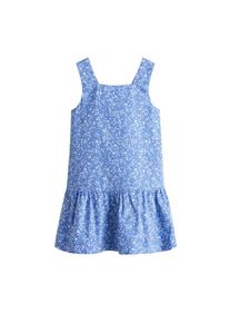 Mango Kids, Mädchen Kleid 'Laia', Royalblau / Weiß