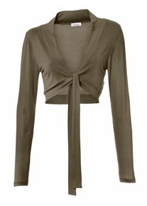 Heine, Damen Shirtbolero, Oliv