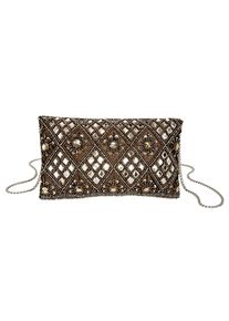 Heine, Damen Clutch, Braun / Bronze / Silber
