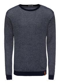KnowledgeCotton Apparel, Herren Pullover 'Two color O-neck knit - GOTS', Dunkelblau