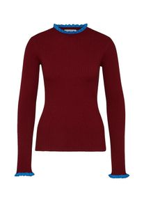 EDITED, Damen Pullover 'Andrea', Royalblau / Bordeaux