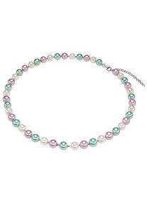 Rafaela Donata, Damen Kette, Pastellgr&uuml;n / Pastellpink / Silber / Perlwei&szlig;