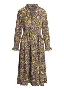 Apart, Damen Kleid, Senf / Dunkellila / Weiß