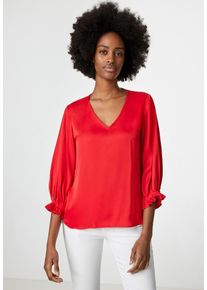 Hallhuber, Damen Satinbluse, Rot