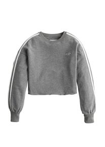 Hollister, Damen Sweatjacke, Graumeliert / Weiß