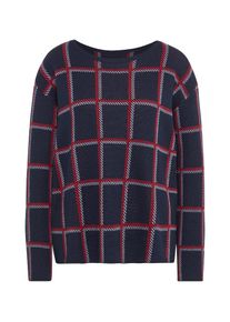 Tom Tailor, Damen Patterned boxy sweater, Rot / Schwarz / Weiß