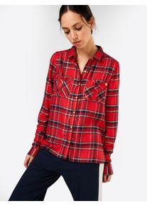 Superdry, Damen Hemd 'ARIA', Rot / Schwarz
