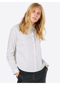 Esprit, Damen Bluse 'cotton blend po', Schwarz / Weiß