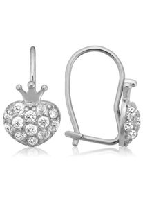 Firetti, Damen Paar Ohrhaken 'Äpfel', Silber / Transparent