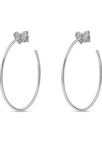 C-Collection, Damen Creole 'Cter-90156.A', Silber / Transparent
