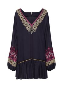 Free People, Damen Kleid 'Wild One Emb Mini', Mischfarben / Schwarz