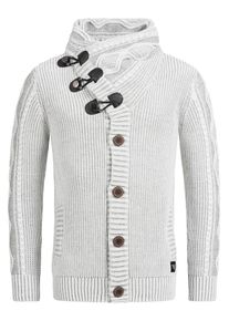 INDICODE JEANS, Herren Strickjacke 'Nicolai', Offwhite