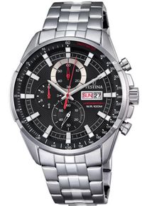 Festina, Herren Chronograph, Rot / Schwarz / Silber / Weiß