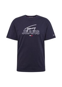 Tommy Jeans, Herren Shirt 'SCRIPT', Dunkelblau / Wei&szlig;