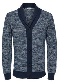 Selected Homme, Herren Cardigan, Dunkelblau / Wei&szlig;