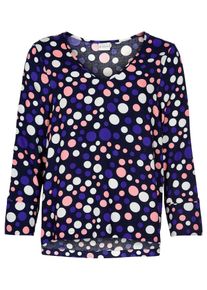 IN FRONT, Damen Bluse 'Sinna', Blau / Altrosa / Weiß