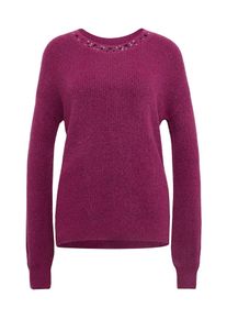 Tom Tailor, Damen Pullover, Neonpink / Schwarz