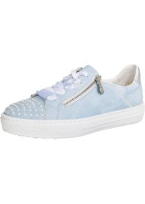Rieker, Damen Sneakers, Hellblau / Silber / Wei&szlig;