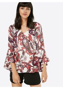 s.Oliver BLACK LABEL, Damen Bluse, Merlot / Weiß