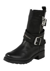 PS Poelman, Damen Stiefel im Bikerstyle, Schwarz