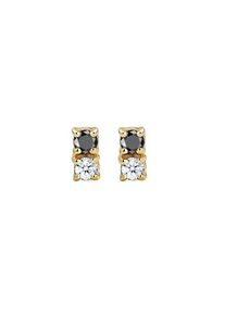 Elli Premium, Damen Ohrringe, Gold / Schwarz / Transparent