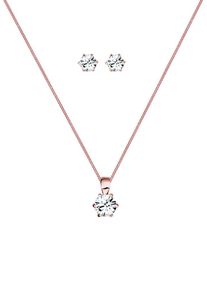 Elli, Damen Schmuckset 'Kristall', Rosegold / Transparent