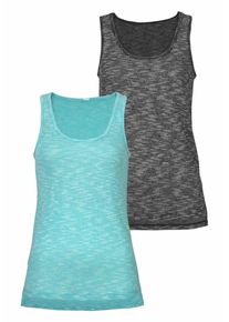 Beach Time, Damen Tops 'Beachtime', Aqua / Anthrazit