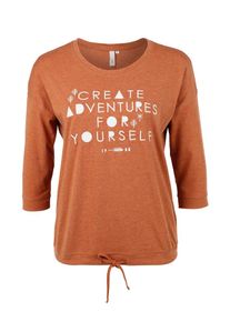 Q/S Designed By, Damen Shirt, Orangemeliert / Weiß